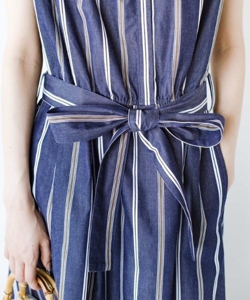 「ANNA LUNA」 半袖ワンピース LARGE ネイビー レディース_画像4