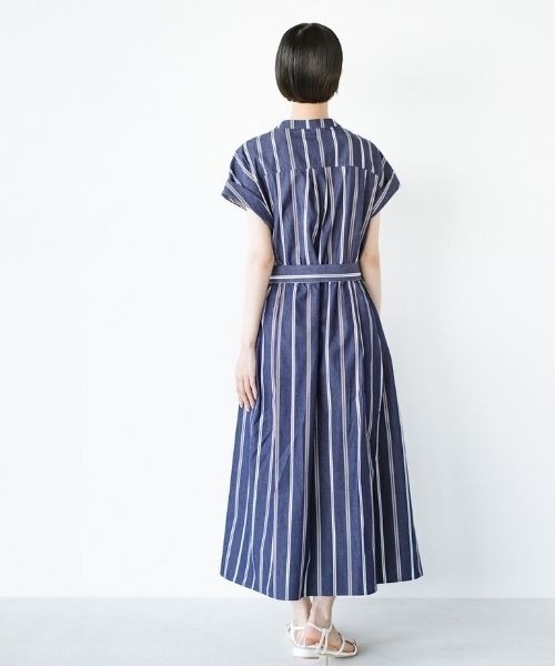 「ANNA LUNA」 半袖ワンピース LARGE ネイビー レディース_画像7