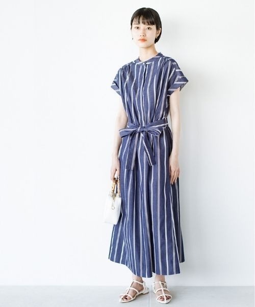 「ANNA LUNA」 半袖ワンピース LARGE ネイビー レディース_画像8