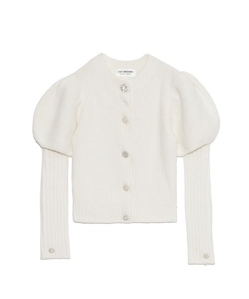 「LILY BROWN」 ニットカーディガン FREE ブラック レディース_画像2