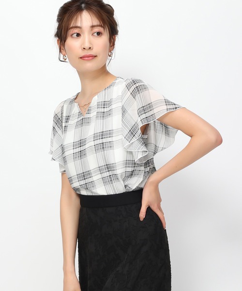 「MISCH MASCH」 ノースリーブブラウス フリ- ブルー レディース_画像2