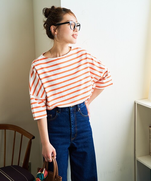 「FREAK'S STORE」 半袖Tシャツ フリ- グリーン レディース_画像9