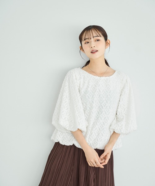 「mil」 半袖ブラウス ONE SIZE ブラック レディース_画像3