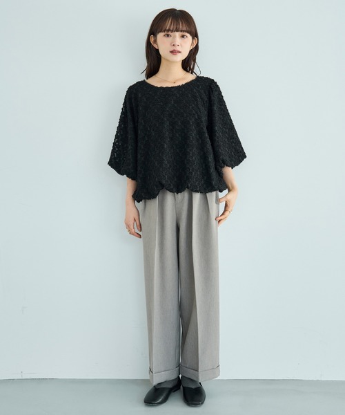 「mil」 半袖ブラウス ONE SIZE ブラック レディース_画像8