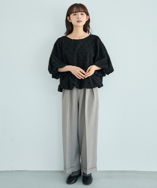 「mil」 半袖ブラウス ONE SIZE ブラック レディース_画像9