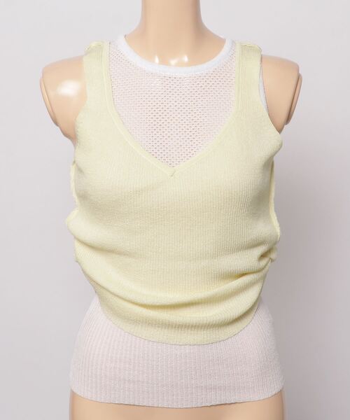 「TAN」 ノースリーブニット FREE ライトイエロー レディース_画像2