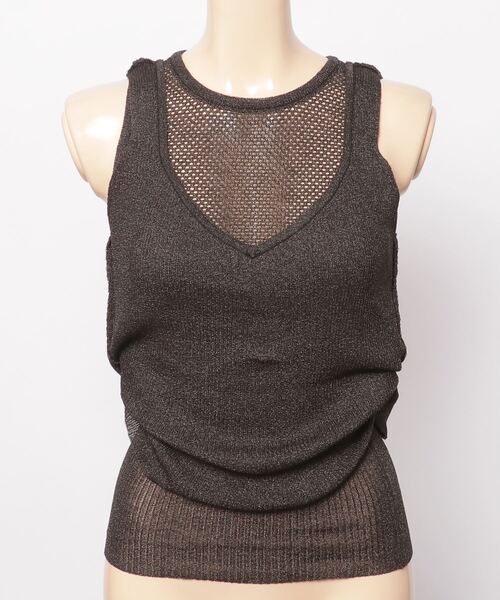 「TAN」 ノースリーブニット FREE ライトイエロー レディース_画像3