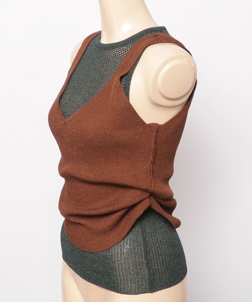 「TAN」 ノースリーブニット FREE ライトイエロー レディース_画像4