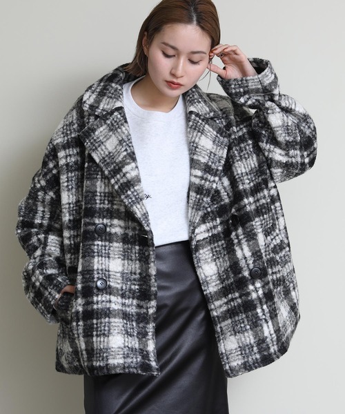 コート アウター ブークレチェックコート レディース : ZOZOTOWN Yahoo