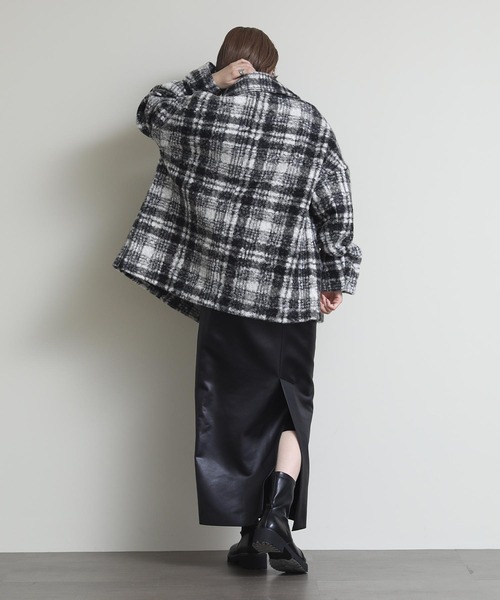 コート アウター ブークレチェックコート レディース : ZOZOTOWN Yahoo