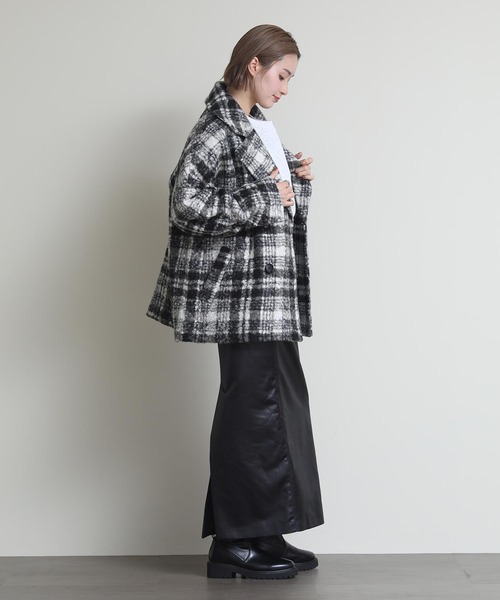 コート アウター ブークレチェックコート レディース : ZOZOTOWN Yahoo