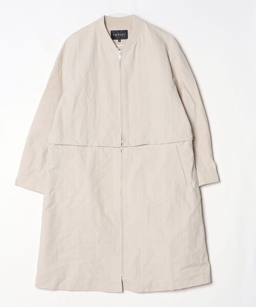 INDIVI」 ノーカラーコート 40 ベージュ レディース INDIVI 
