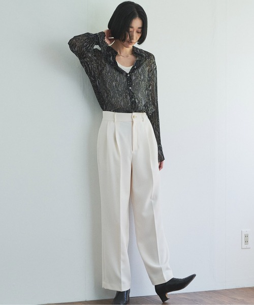 「Audrey and John Wad」 長袖シャツ FREE グレイッシュブルー レディース_画像4