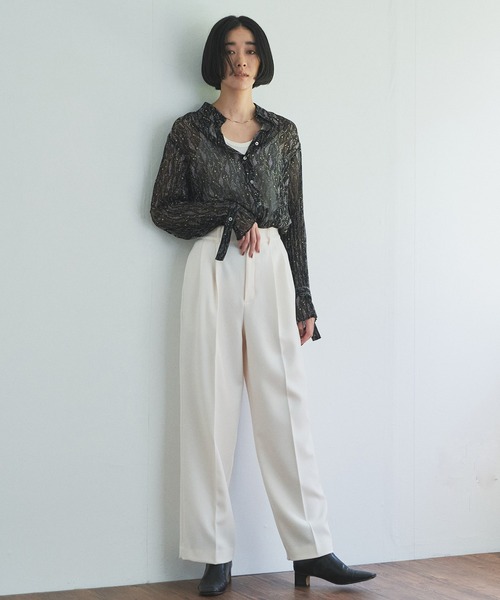 「Audrey and John Wad」 長袖シャツ FREE グレイッシュブルー レディース_画像5