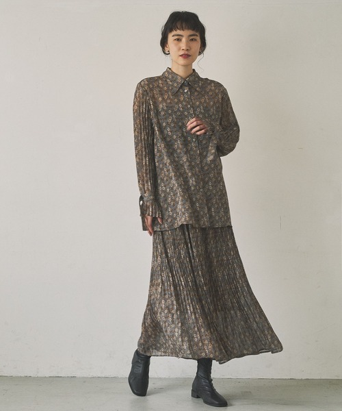 「Audrey and John Wad」 長袖シャツ FREE グレイッシュブルー レディース_画像8