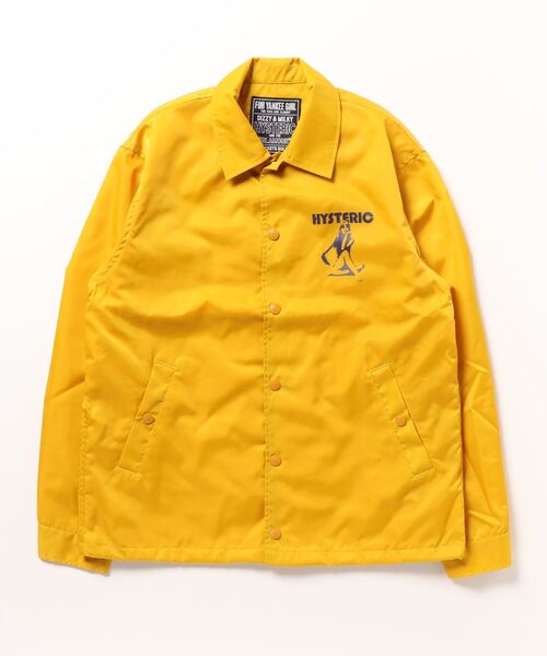 美品HYSTERIC GLAMOUR ストライプ デニムジャケット イエロー M HYSTERIC GLAMOUR（ヒステリックグラマー） コーチジャケット X-LARGE