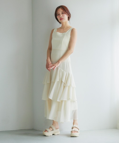 「mysty woman」 ノースリーブワンピース FREE ブラウン レディース_画像6