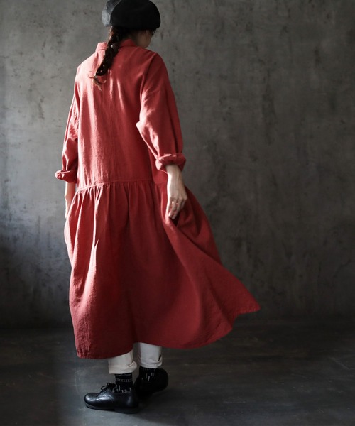 「soulberry」 長袖ワンピース 3L レッド レディース_画像4