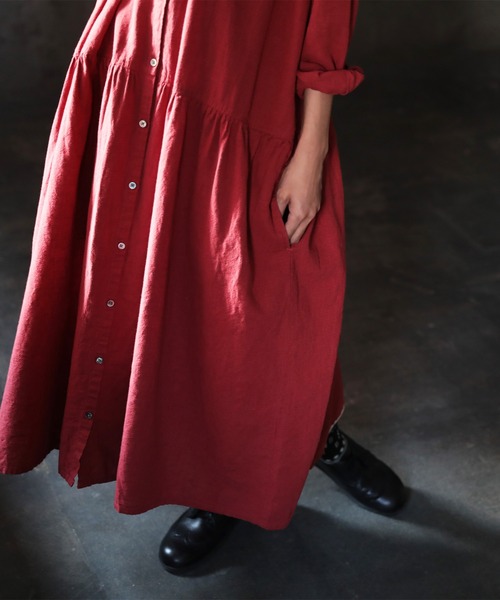 「soulberry」 長袖ワンピース 3L レッド レディース_画像8