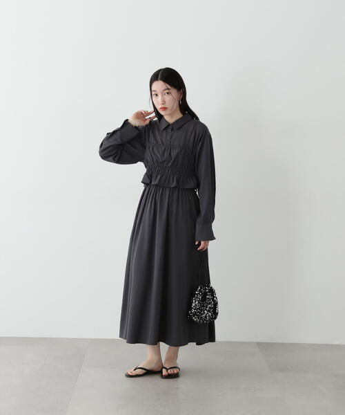 「N.(N. Natural Beauty Basic)」 コンビワンピース MEDIUM グレイッシュベージュ レディース_画像4