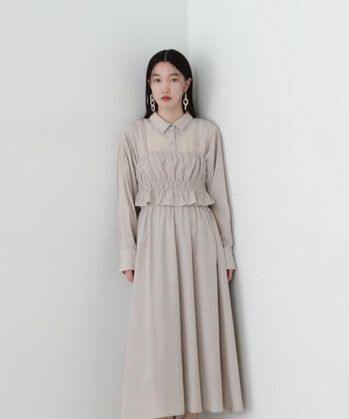 「N.(N. Natural Beauty Basic)」 コンビワンピース MEDIUM グレイッシュベージュ レディース_画像7