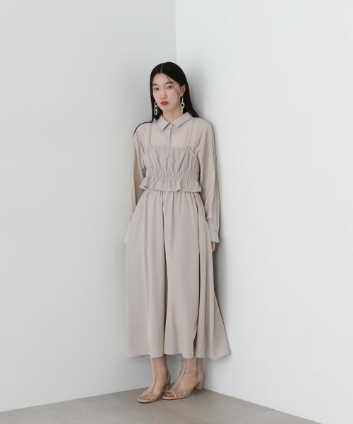 「N.(N. Natural Beauty Basic)」 コンビワンピース MEDIUM グレイッシュベージュ レディース_画像9