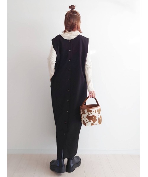 「CORNERS」 サロペットスカート M ライトグレー レディース_画像2