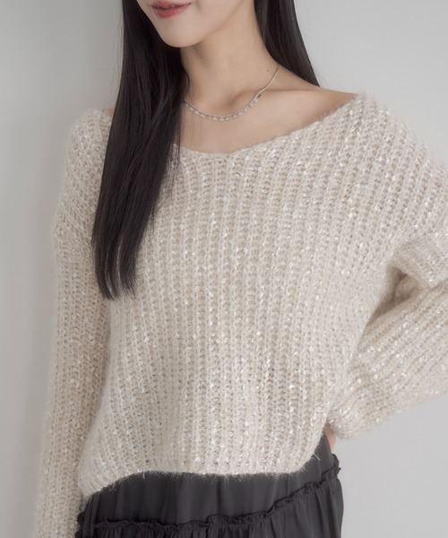 「mellowneon」 長袖ニット FREE アイボリー レディース_画像3