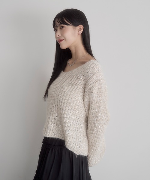「mellowneon」 長袖ニット FREE アイボリー レディース_画像8