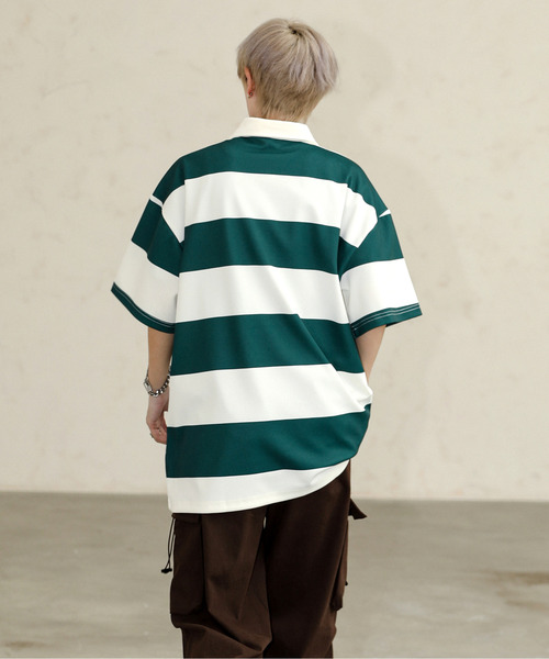「neos」 半袖ポロシャツ X-LARGE ホワイト×グリーン メンズ_画像6