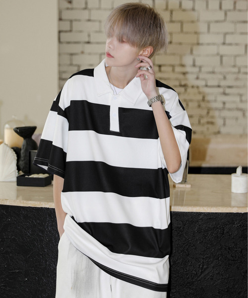 「neos」 半袖ポロシャツ X-LARGE ホワイト×グリーン メンズ_画像8