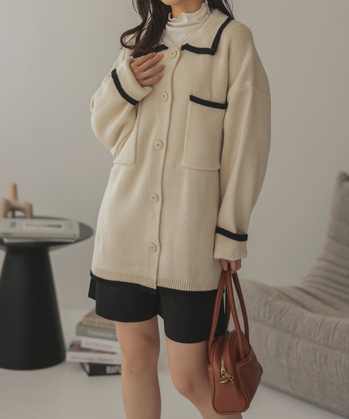 「Isn't She?」 ニットカーディガン FREE ブラック レディース_画像5