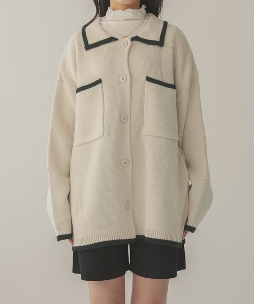 「Isn't She?」 ニットカーディガン FREE ブラック レディース_画像8