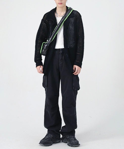 「WESTBOY」 ニットカーディガン M ホワイト メンズ_画像2