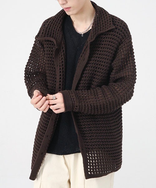 「WESTBOY」 ニットカーディガン M ホワイト メンズ_画像7