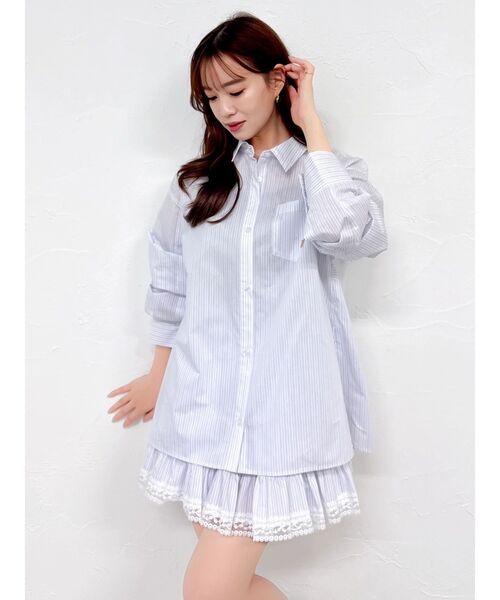 import❁︎高品質 バックリボン オーバーサイズ ブラウス dazzlin（ダズリン） ブラウス シャツ バックリボンオーバーシャツ