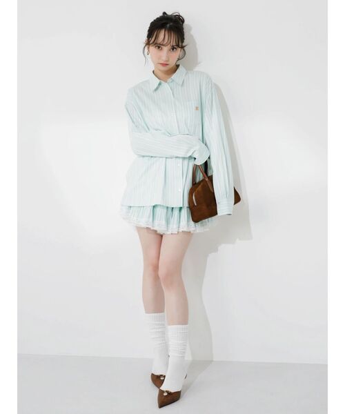 dazzlin（ダズリン） ブラウス シャツ バックリボンオーバーシャツ