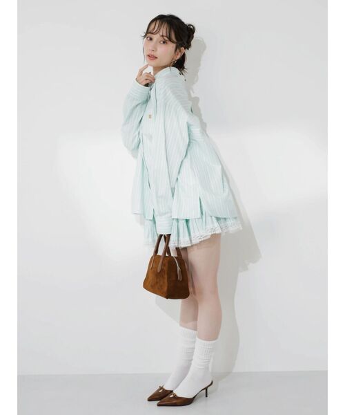 dazzlin（ダズリン） ブラウス シャツ バックリボンオーバーシャツ