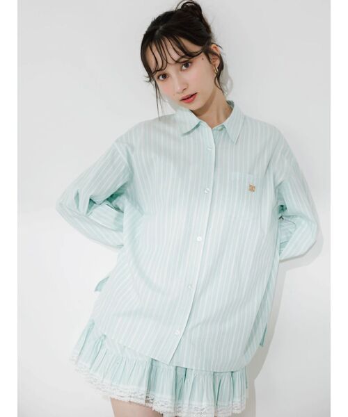 dazzlin（ダズリン） ブラウス シャツ バックリボンオーバーシャツ