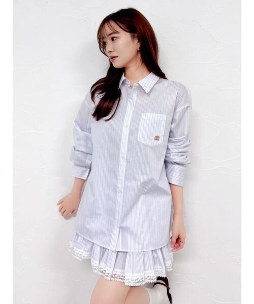 【新品】BACKリボンシャツ❤︎ dazzlin（ダズリン） ブラウス シャツ バックリボンオーバーシャツ