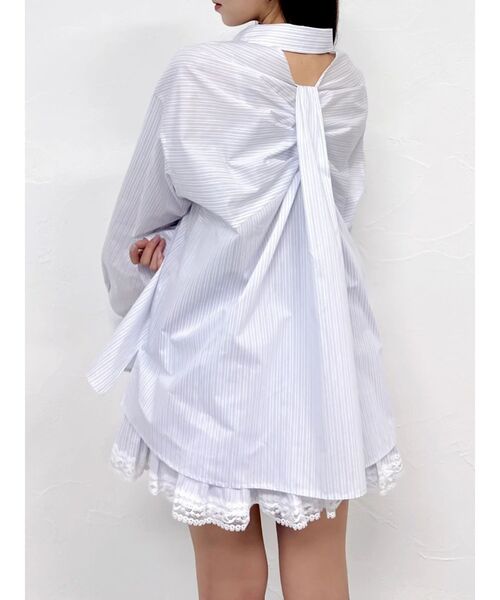 dazzlin（ダズリン） ブラウス シャツ バックリボンオーバーシャツ