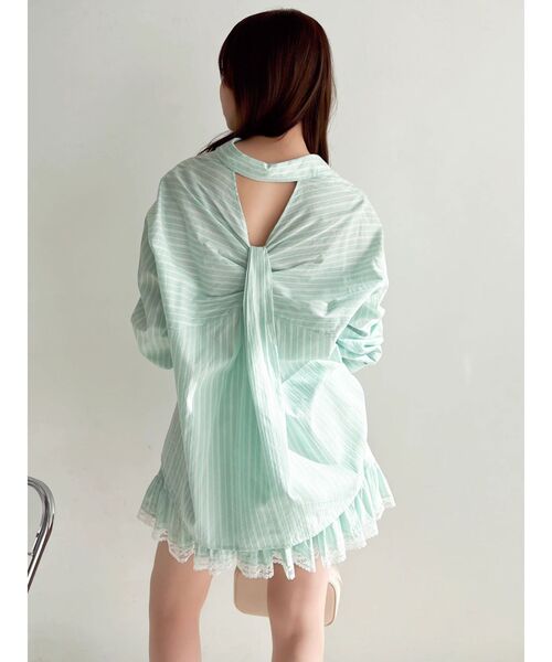 import❁︎高品質 バックリボン オーバーサイズ ブラウス dazzlin（ダズリン） ブラウス シャツ バックリボンオーバーシャツ