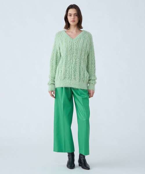 「MACPHEE」 長袖ニット S ライトブルー レディース_画像2