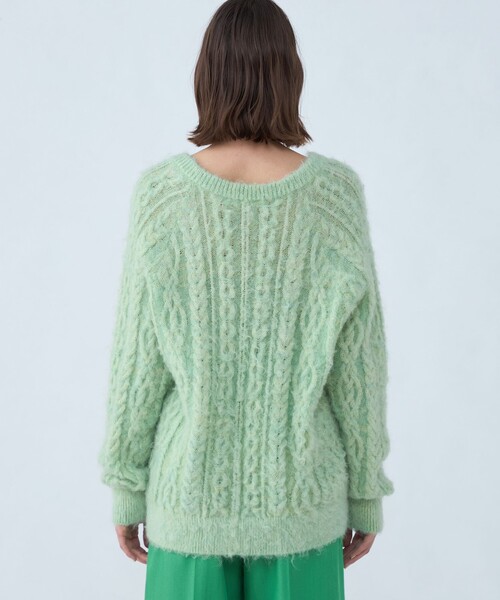 「MACPHEE」 長袖ニット S ライトブルー レディース_画像5