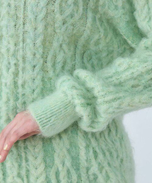 「MACPHEE」 長袖ニット S ライトブルー レディース_画像7