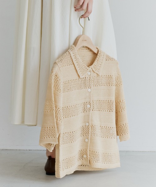 OLUN サマーニット ニット セーター crochet summer knit cardigan