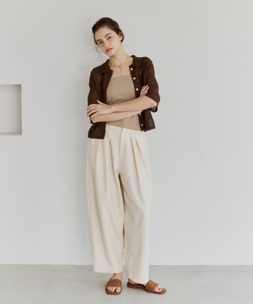 OLUN サマーニット ニット セーター crochet summer knit cardigan