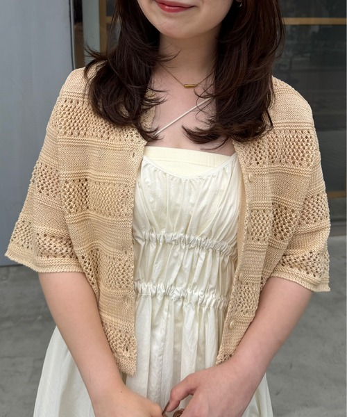 OLUN サマーニット ニット セーター crochet summer knit cardigan