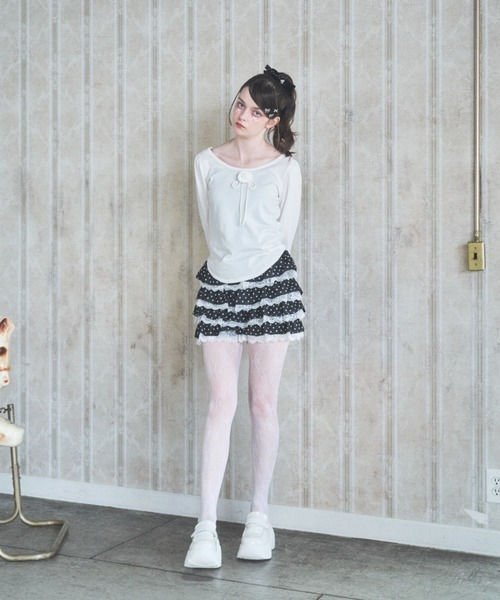 Lovilyn パンツ スウィートドットフリルショートパンツ レディース