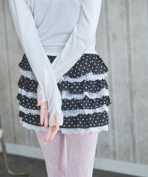 Lovilyn パンツ スウィートドットフリルショートパンツ レディース